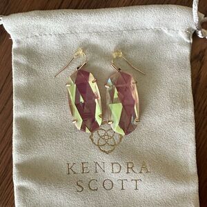Kendra Scott Rose Gold Esme Blush Dichroic Glass Earrings